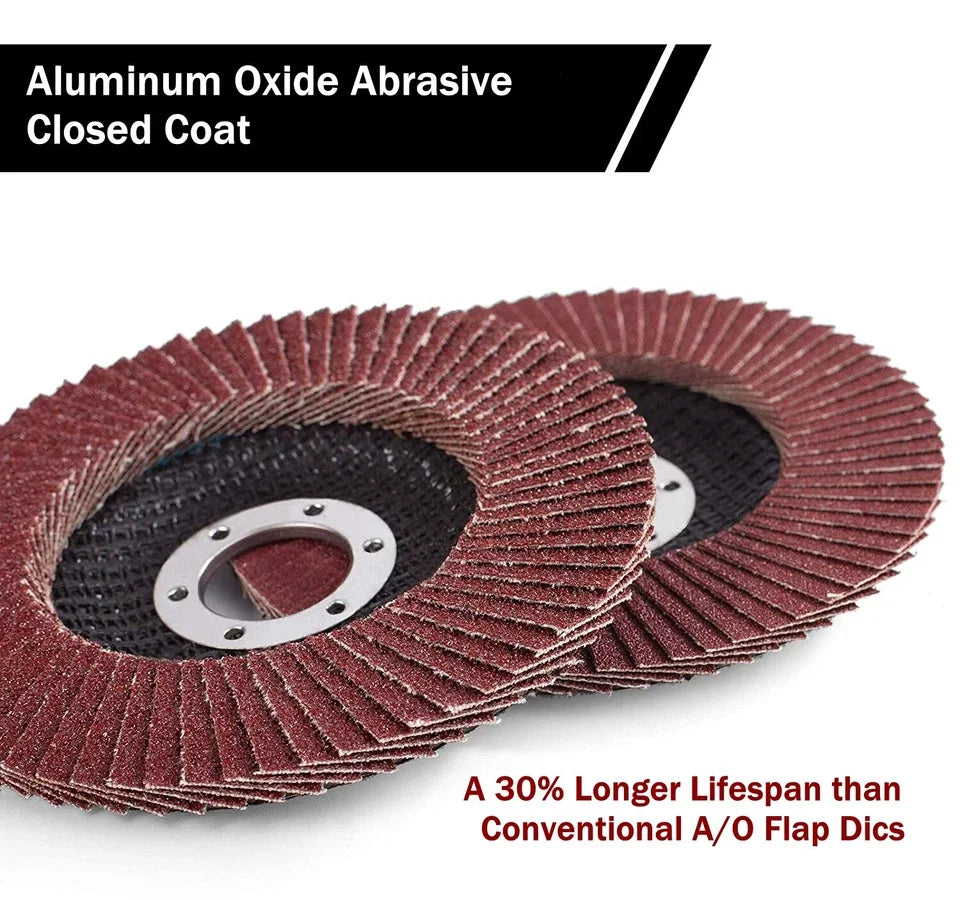 USA Local Stock 20pcs 4.5''x7/8'' T27 Flap Discs 40 60 80 120 Grit Sanding Grinding Wheels Abrasive Tools for Grinder