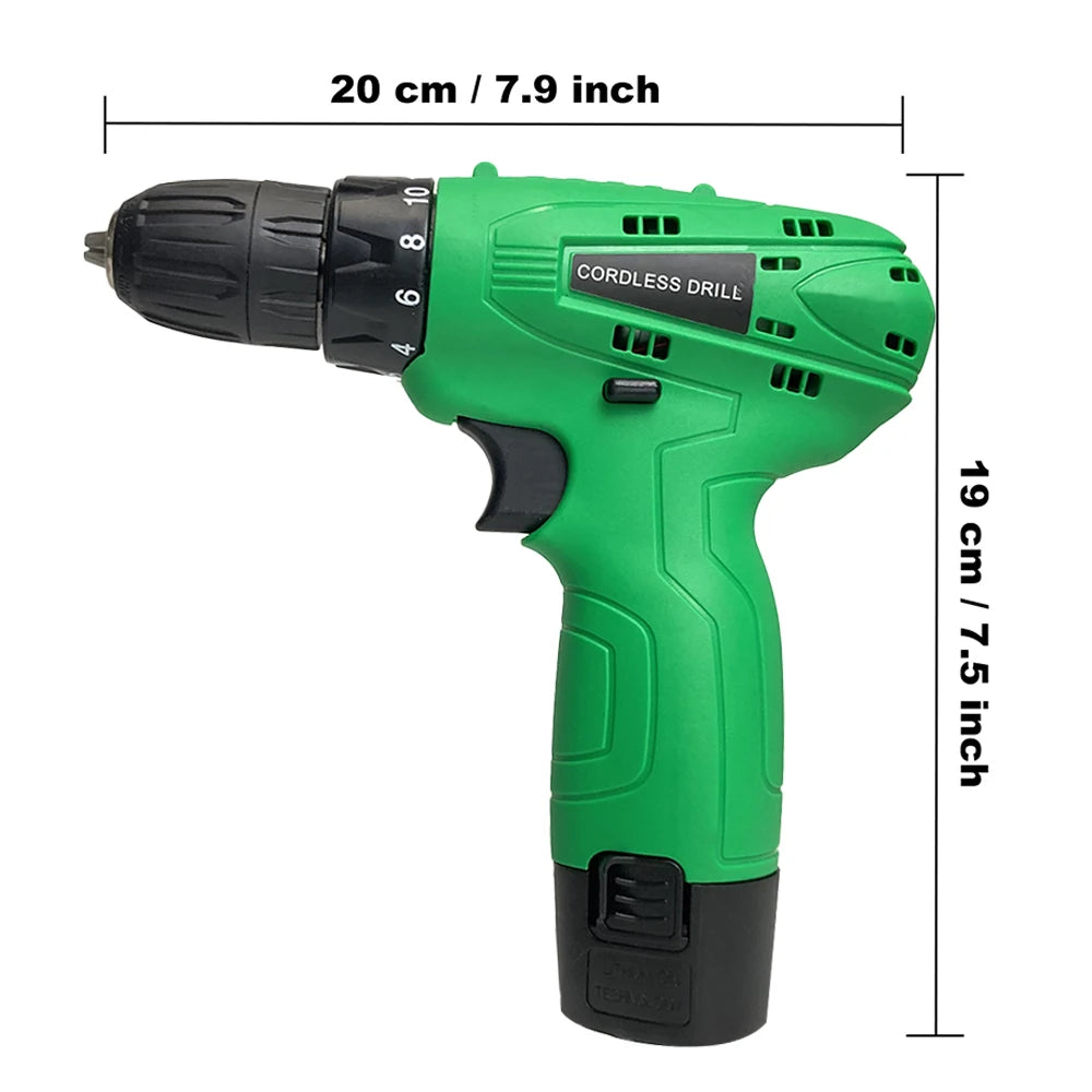 12V DIY Power Tools Single Speed Brushless Electric Screwdriver Drill with Keyless Chuck Cordless US Local Warehouse