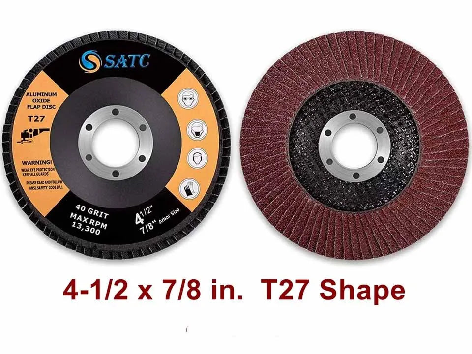 USA Local Stock 20pcs 4.5''x7/8'' T27 Flap Discs 40 60 80 120 Grit Sanding Grinding Wheels Abrasive Tools for Grinder