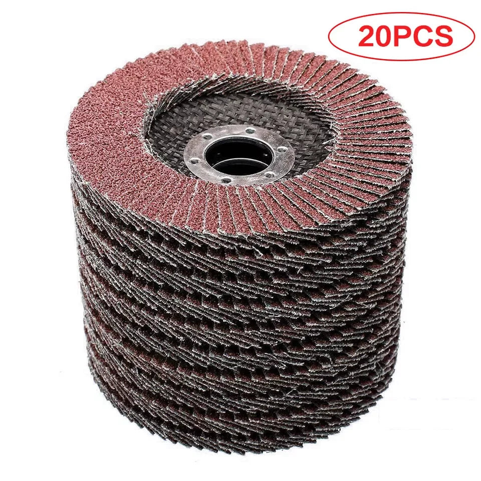 USA Local Stock 20pcs 4.5''x7/8'' T27 Flap Discs 40 60 80 120 Grit Sanding Grinding Wheels Abrasive Tools for Grinder