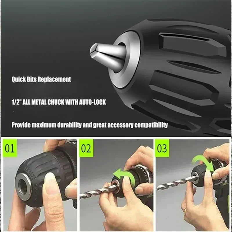 Gisam 25+3 Torque Electric Screwdriver 2 Gears Cordless Electric Drill Multifunctional Wireless Power Driver Power Tool