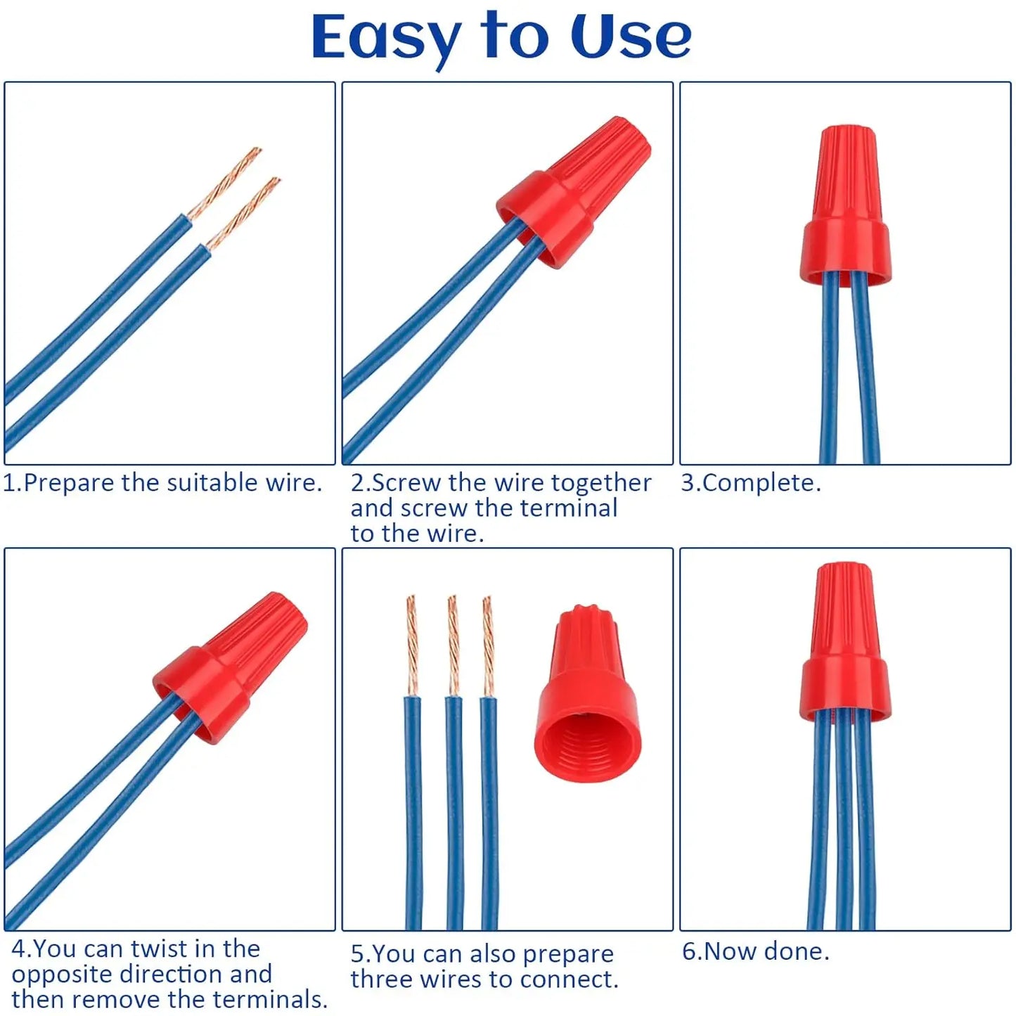 180 PCS Wire Connectors Insulating Insert Twist Electrical Wire Connectors with Spring Portable Wire Caps for Quick Connection