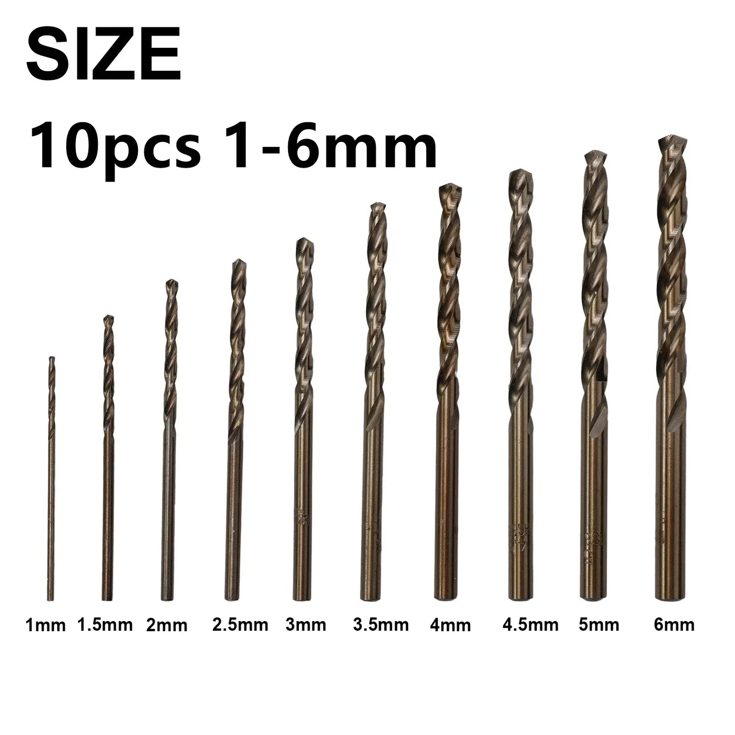 5/10pcs HSS M35 Cobalt Drill Bit 1mm 1.5mm 2mm 2.5mm 3mm For Stainless Steel Auger High Quality Drill Press Power Tool Parts